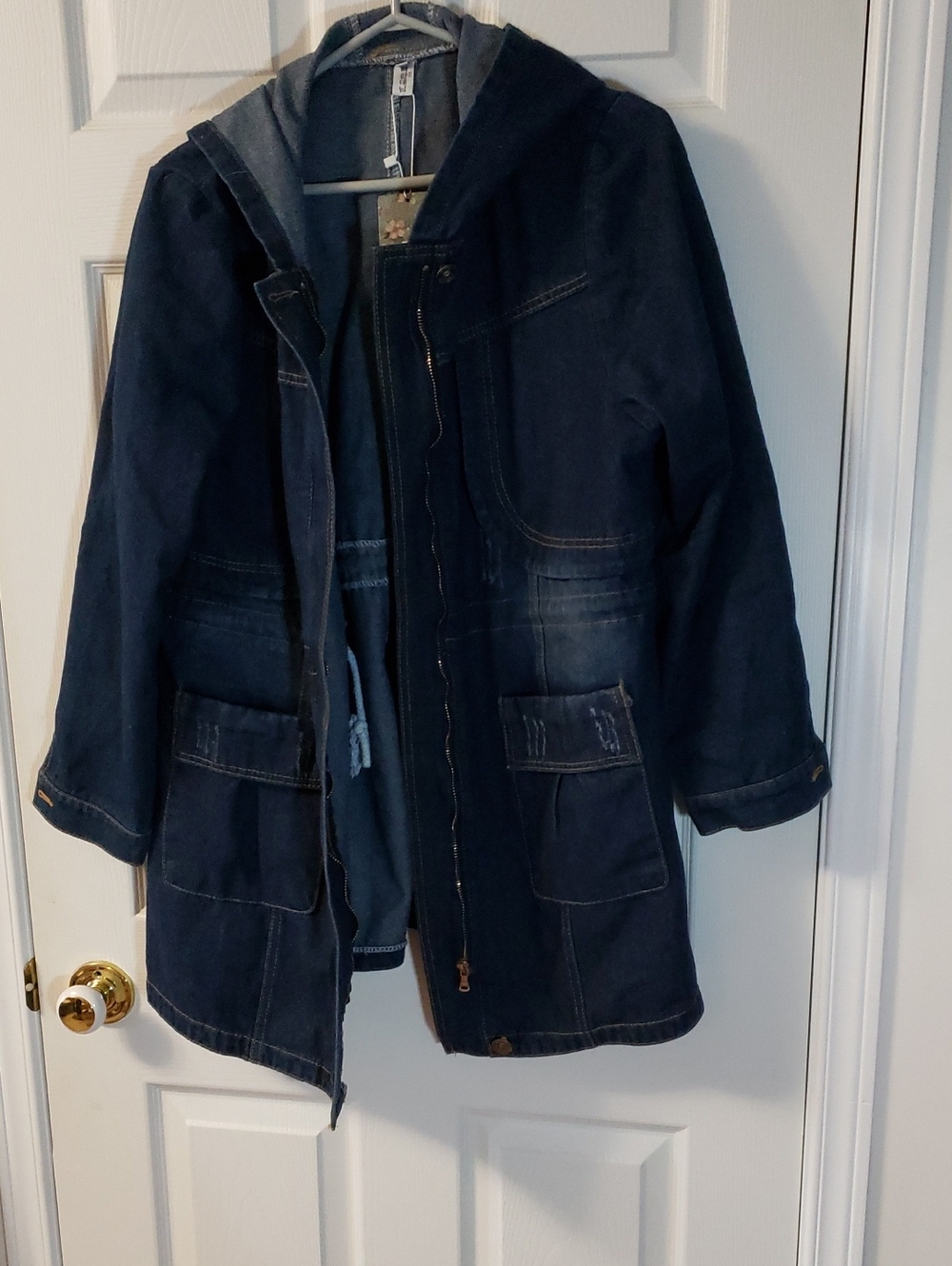 Dark Denim Hooded Jacket - Navy